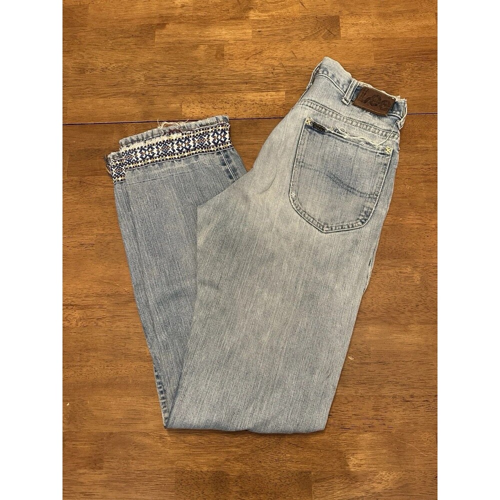 Vintage 60s Lee Riders Sanforized Denim Jeans 28x33 Talon half selvedge as is